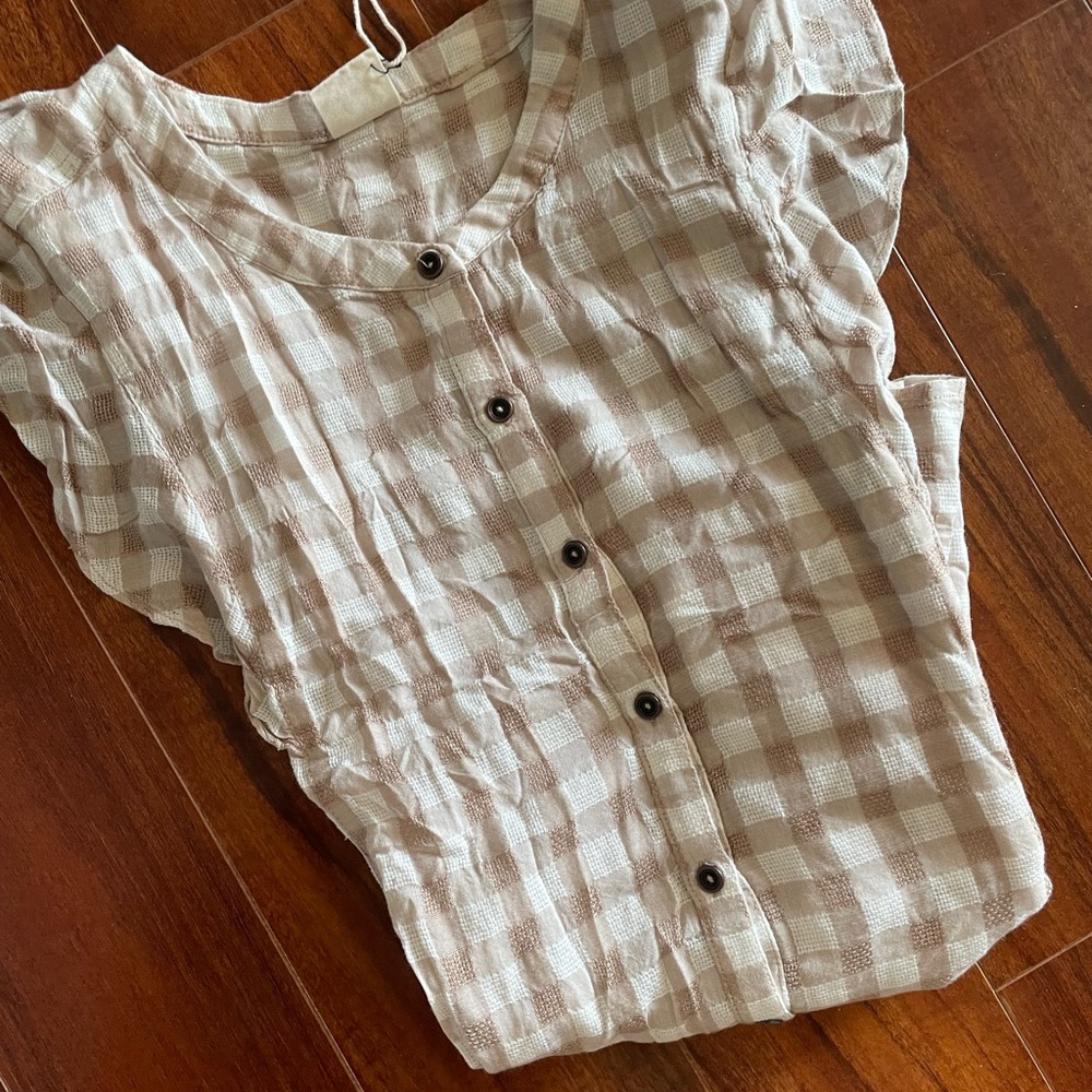 Matilda Jane Beige Checkered Top